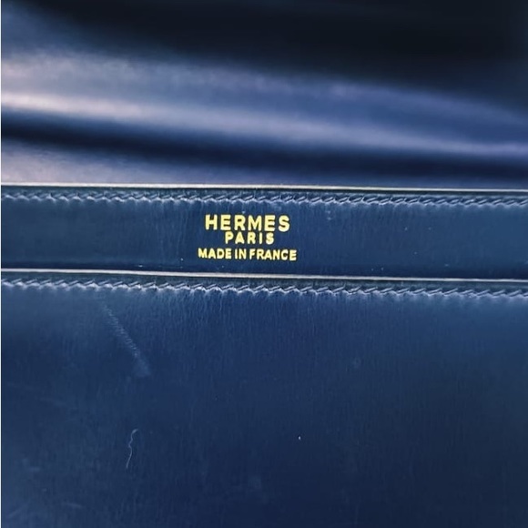 Vintage Hermes Navy Blue Leather Crossbody / Shoulder Bag - Picture 7 of 15